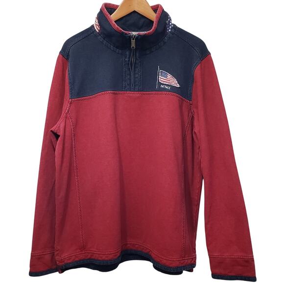 Fat Face Other - FAT FACE The Airlie USA 1/4 Zip Pullover Jacket Sweatshirt Men's XL Red Blue